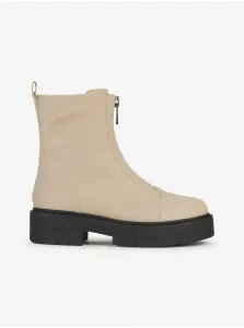 Beige Women's Winter Leather Ankle Boots Geox Spherica - Women #8445655