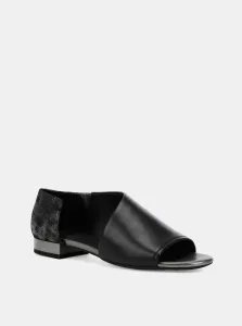 Black Women's Leather Sandals Geox Wistrey - Women #1043110