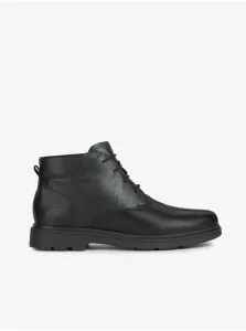 Čierne pánske kožené členkové topánky Geox Spherica #7875495