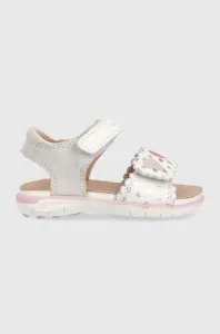Detské kožené sandále Geox biela farba