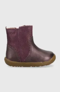 Detské kožené topánky Geox fialová farba