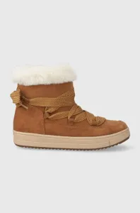 Detské zimné semišové topánky Geox hnedá farba #8746089