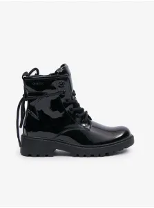 Čierne dievčenské členkové topánky Geox Casey #8004950
