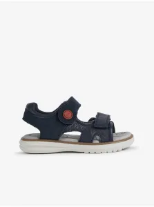 Tmavomodré chlapčenské kožené sandále Geox Maratea #664852