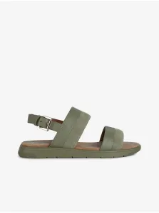 Zelené dámske kožené sandále Geox #6386668