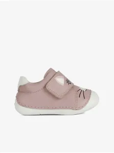 Staroružové dievčenské kožené topánky Geox #5463815