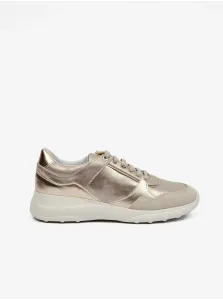Women's sneakers in gold color with suede details Geox Alleniee - Women's
