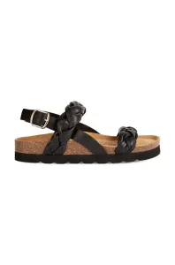 Kožené sandále Geox D BRIONIA HIGH dámske, čierna farba, D35SYJ 000BC C9999