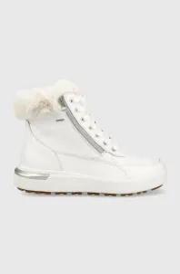 Kožené členkové topánky Geox Dalyla B Abx dámske, biela farba, na plochom podpätku, zateplené #7759745