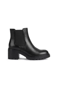 Kožené topánky Chelsea Geox dámske, čierna farba, na podpätku #3801722