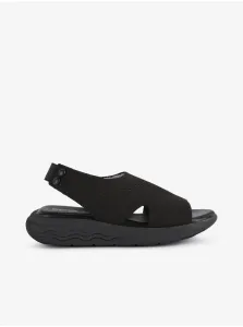 Sandále Geox Spherica Ec5 dámske, čierna farba, na platforme #216108
