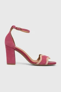 Semišové sandále Geox D NEW ERAKLIA 80 ružová farba, D35RPG 00021 C8B8Z #9079263