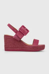 Semišové sandále Geox D PONZA dámske, ružová farba, na kline, D35GVB 00021 C8335