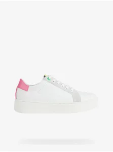 White Women's Leather Sneakers Geox Skyely - Women #610628