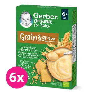 6x GERBER Organic Kaša nemliečna s príchuťou sušienky 200 g​ #7351330