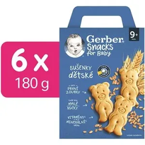 GERBER Snacks detské sušienky 6× 180 g