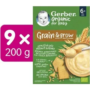 GERBER Organic nemliečna kaša s príchuťou sušienky 9× 200 g