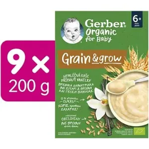 GERBER Organic nemliečna kaša s príchuťou vanilky 9× 200 g