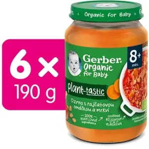 GERBER Organic 100 % rastlinný príkrm cícer s paradajkovou omáčkou a mrkvou 6× 190 g