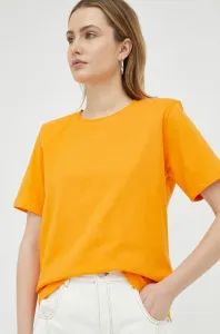 Bavlnené tričko Gestuz oranžová farba