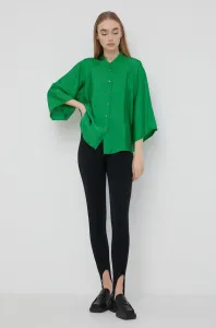 Košeľa Gestuz dámska, zelená farba, jednofarebná #210354