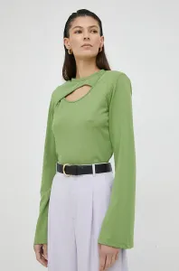 Tričko s dlhým rukávom Gestuz Anka dámsky, zelená farba, s polorolákom #8505494