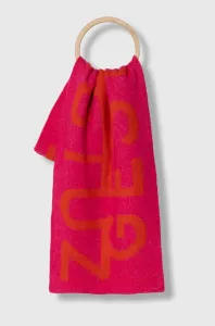 Vlnený šál Gestuz ružová farba, vzorovaný