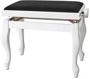 GEWA Piano bench GEWA Piano Deluxe Classic White high gloss White cover