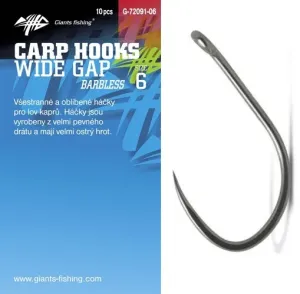 Giants fishing háčik carp hooks wide gape bez protihrotu 10 ks - veľkosť 4