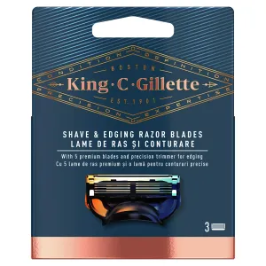 Gillette King C. Shave & Edging Razor Blades náhradné ostrie náhradné hlavice 3 ks pre mužov