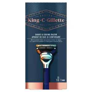King C. Gillette Shave & Edging Razor holiaci strojček + náhradná hlavica 1 ks