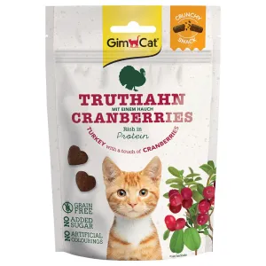 GIMCAT Crunchy Snacks moriak s brusnicami maškrta pre mačky 50 g
