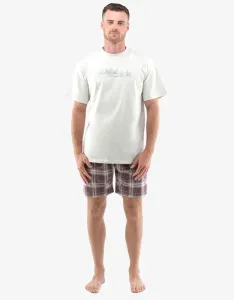 GINA Pánske krátke pyžamo 79134P sv. šedá hypermangan XL
