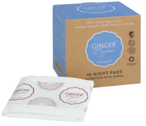 Ginger Organic Vložky nočné (ultra tenké s krídelkami) 10 ks
