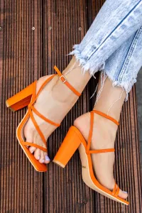 Oranžové sandále na hrubom podpätku Rhenys #7815541