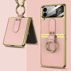 Kryt GKK Fashion Ring case ružový – Samsung Galaxy Z Flip 4