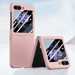 Plastový kryt Magic Color Case ružový s ochranou na vonkajší displej – Samsung Galaxy Z Flip 5