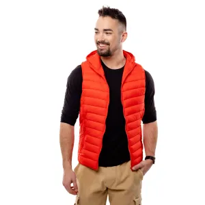 Pánska prešívaná vesta s kapucňou GLANO - červená #6183227