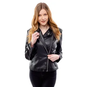 Women's Leatherette Jacket GLANO - Black #6735179