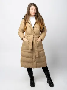 Women's Long Winter Jacket GLANO - beige