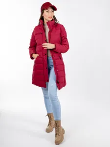 Women's quilted jacket GLANO - dark red
