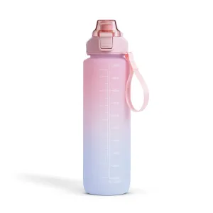 Športová fľaša - 1 L - opálová - ružovo - modrý farebný prechod