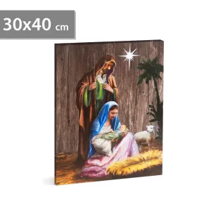 Vianočný LED obraz - s vešiakom na stenu , 2 x AA, 30 x 40 cm #2141085