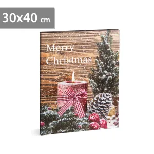 Vianočný LED obrázok - s vešiakom na stenu , 2 x AA, 40 x 30 cm #2141075