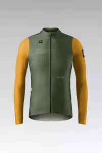 GOBIK Cyklistický dres s dlhým rukávom zimný - SUPERHYDER - žltá/zelená