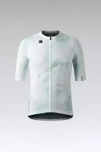 GOBIK Cyklistický dres s krátkym rukávom - STARK - biela/svetlo zelená