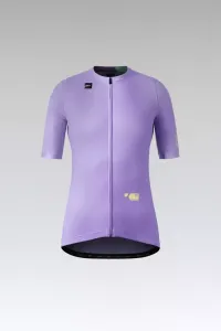 GOBIK Cyklistický dres s krátkym rukávom - STARK W - fialová/bordová/svetlo zelená