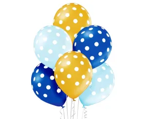Godan Sada latexových balónov - modré, žlté bodky 6 ks