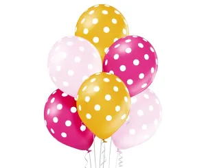 Godan Sada latexových balónov - ružové, žlté bodky 6 ks
