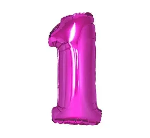 Balónové číslice ružové 35 cm - 1 (NELZE PLNIT HELIEM) - GoDan